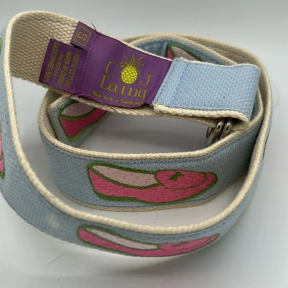 CJ Laing Perfectly Preppy D-ring Belt - Loafer embroidered - Size S